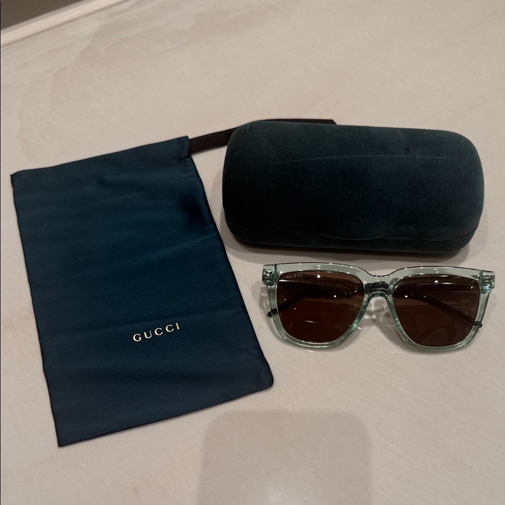 Gucci Mint Green Frame Sunglasses with Green Case